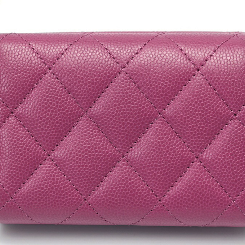 CHANEL Authentic Purple Caviar Leather Wallet - Picture 2 of 9